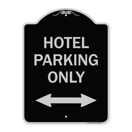 Signmission Hotel Parking W/ Bidirectional Arrow Heavy-Gauge Aluminum Sign, 24" x 18", BS-1824-23902 A-DES-BS-1824-23902